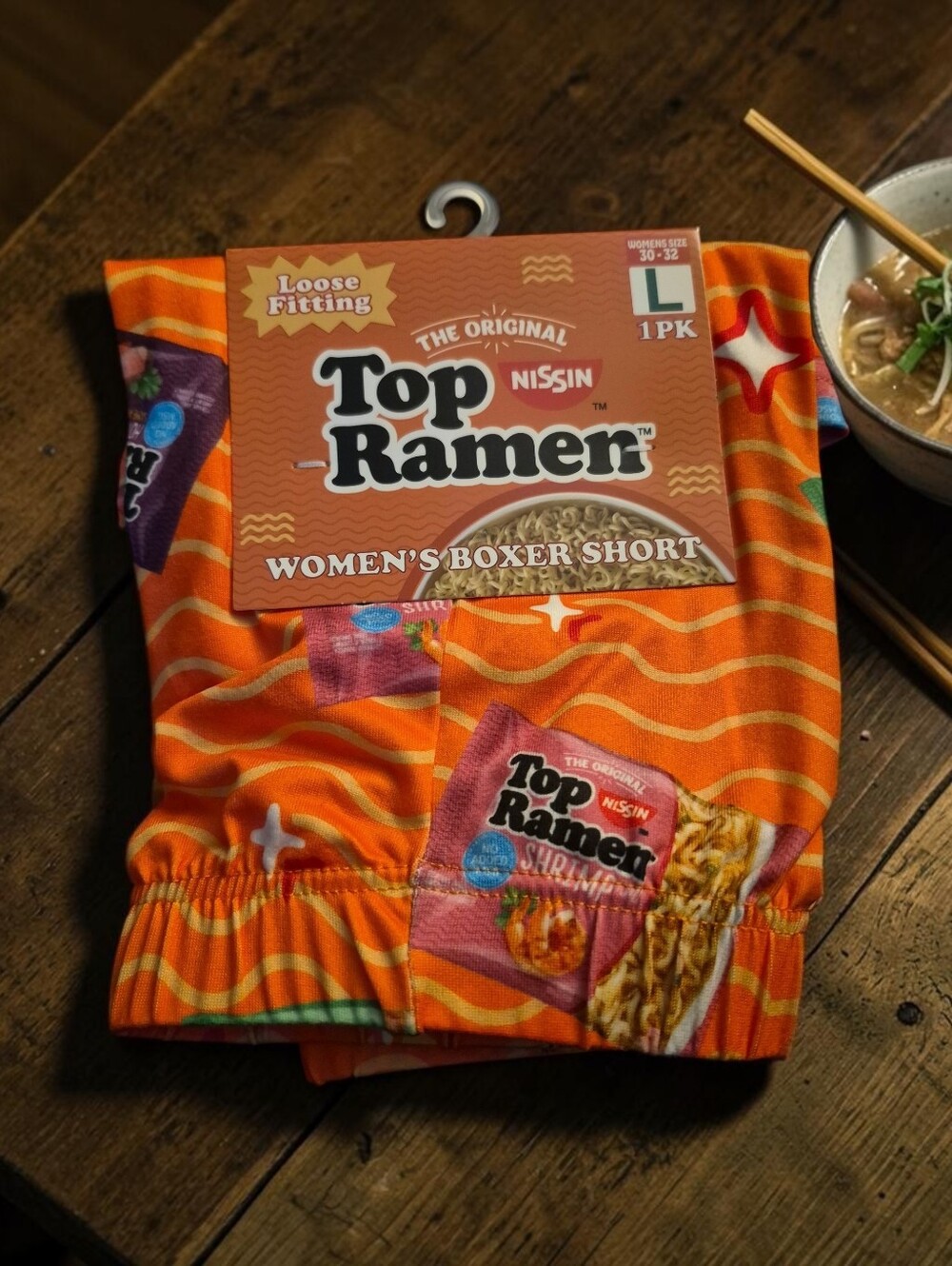 Nissin TOP RAMEN Women's Boxer Shorts Loungewear Size Large (30-32)